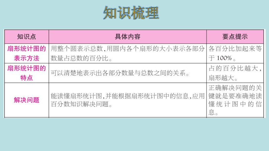 人教版数学六年级上册7扇形统计图 整理和复习 课件（21页ppt）