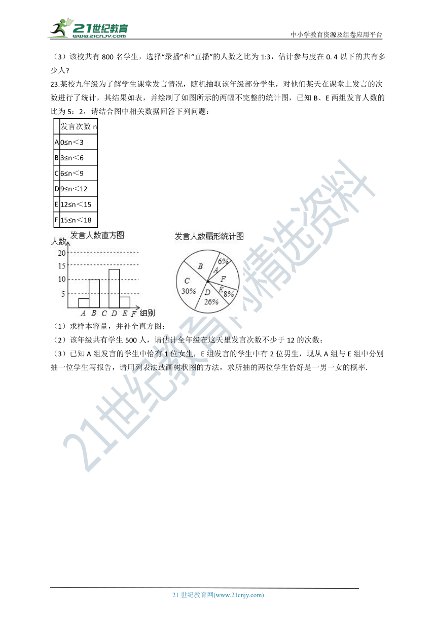 第三章 概率的进一步认识单元提高测试卷（含解析）