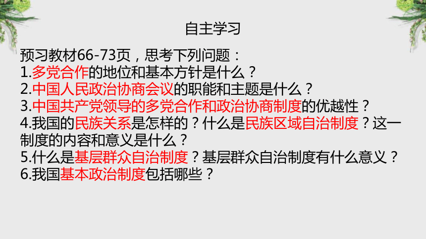 3.5.2基本政治制度 课件(共25张PPT)