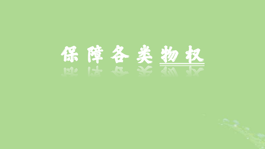 2024年同步备课高中政治2.1保障各类物权课件(共39张PPT)部编版必修4