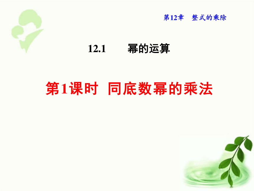 华师大版数学八年级上册12.1.1同底数幂的乘法  课件（18张ppt)