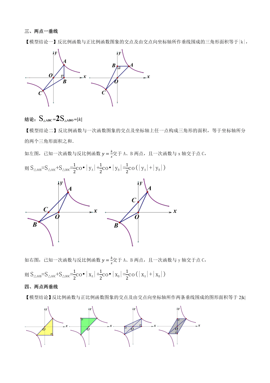 初中数学浙教版八年级下册6.2反比例系数k的几何意义学案（无答案）