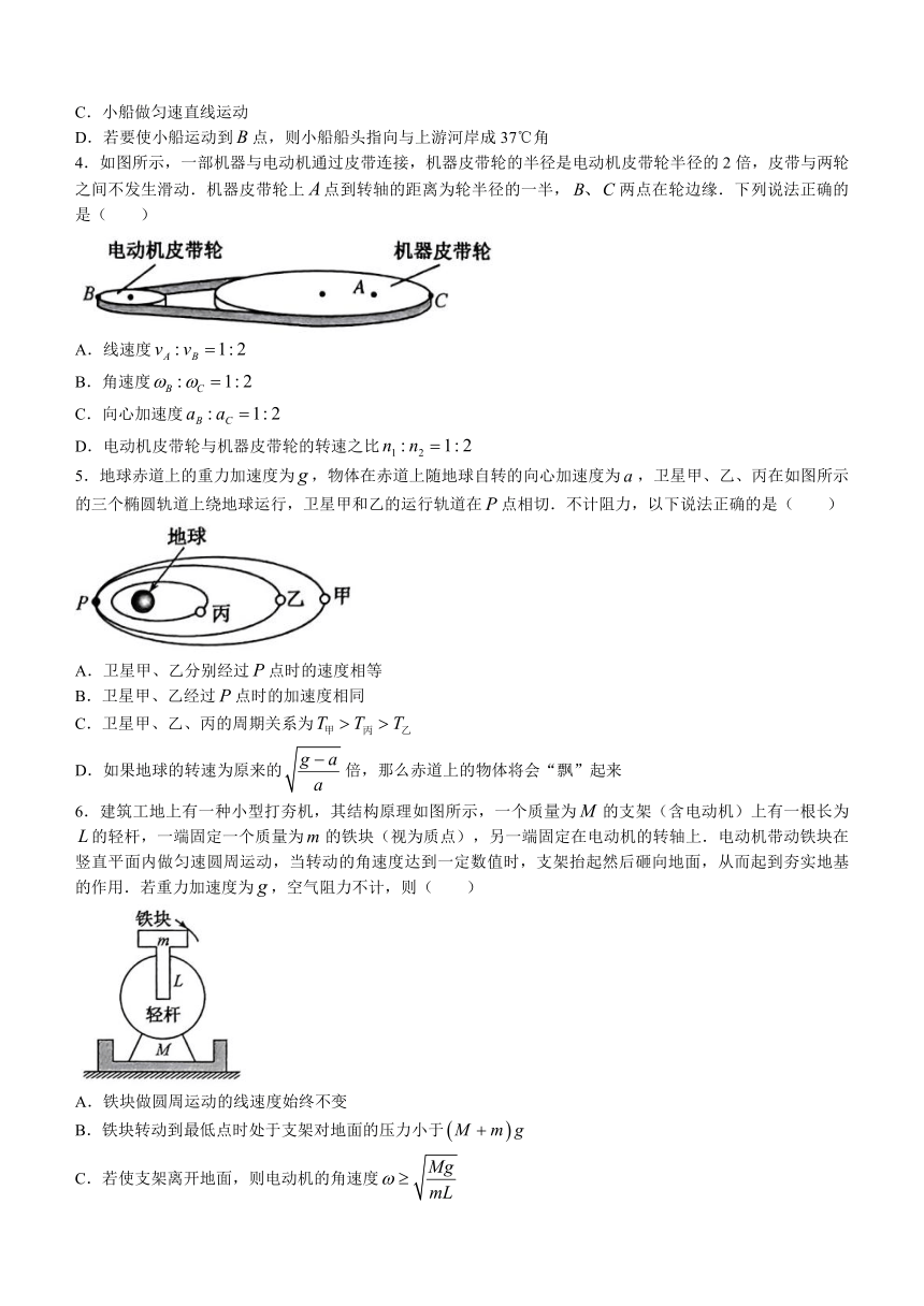 河北省保定市六校联盟2023-2024学年高一下学期4月期中考试物理试题（含解析）