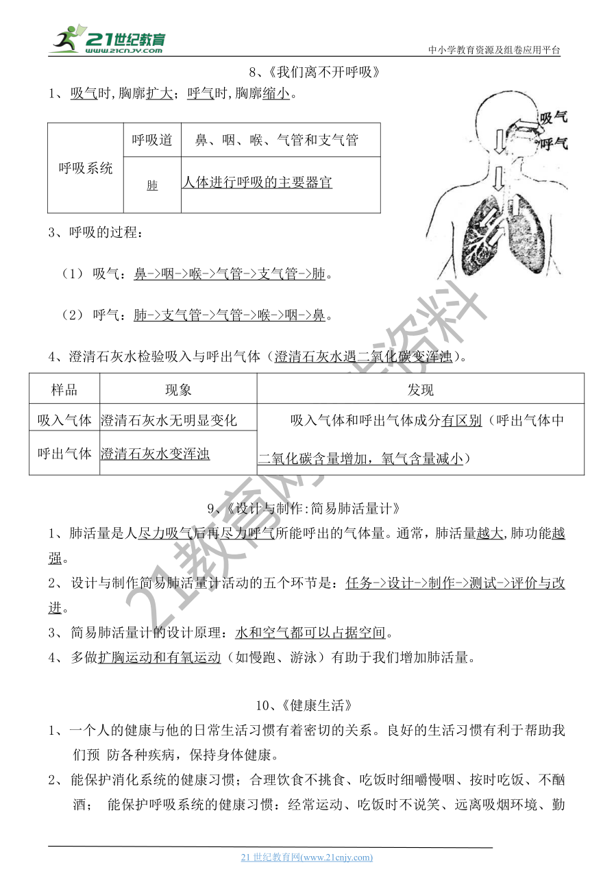 粤教版三年级第二学期科学复习资料（四）