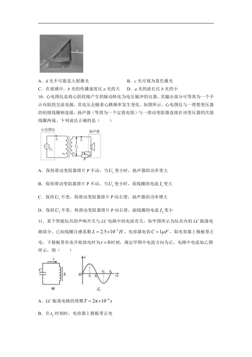 浙江省温州市十校联合体2023-2024学年高二下学期5月期中联考物理试题 （含答案）