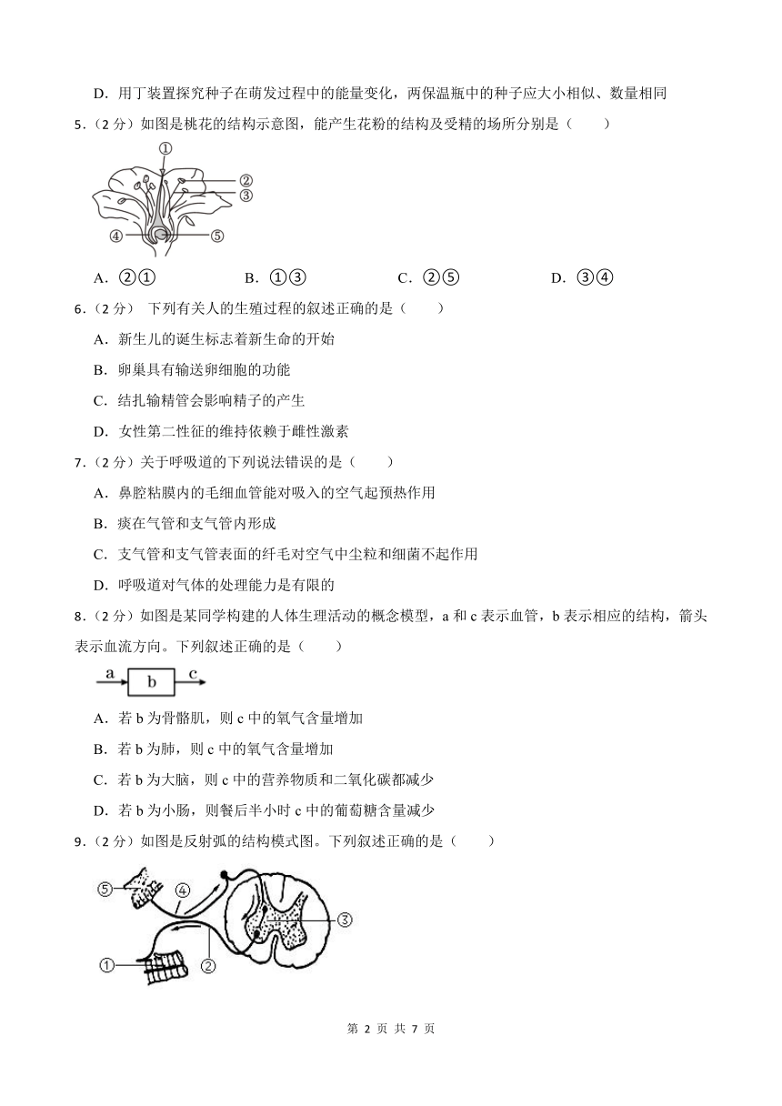 2023-2024学年甘肃省武威第十四中学教研联片生物中考第二次模拟考试（含答案）