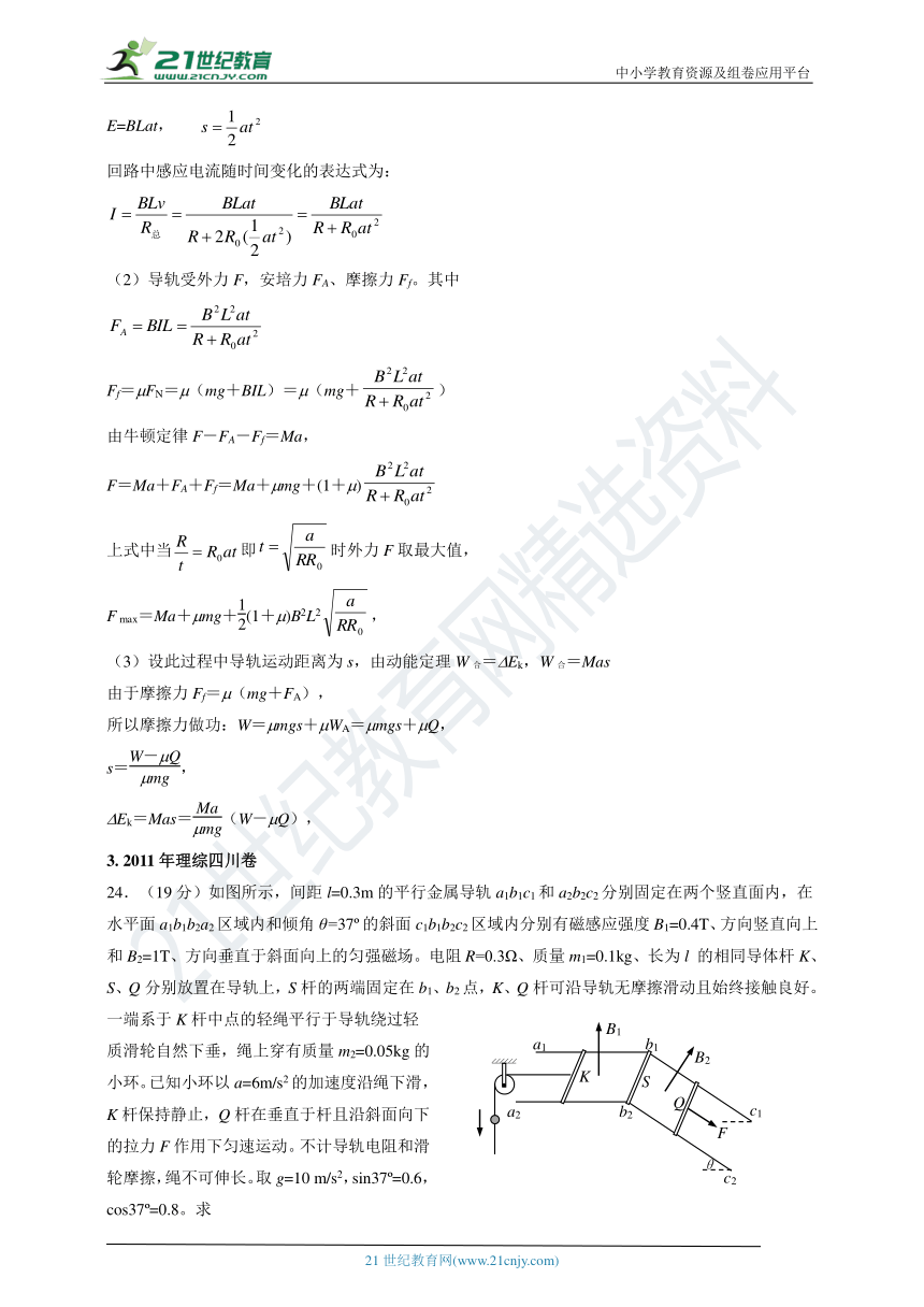 2011-2020年高考物理试卷分类汇编之057b.电磁感应中的力学问题 （下）（含答案及解析）