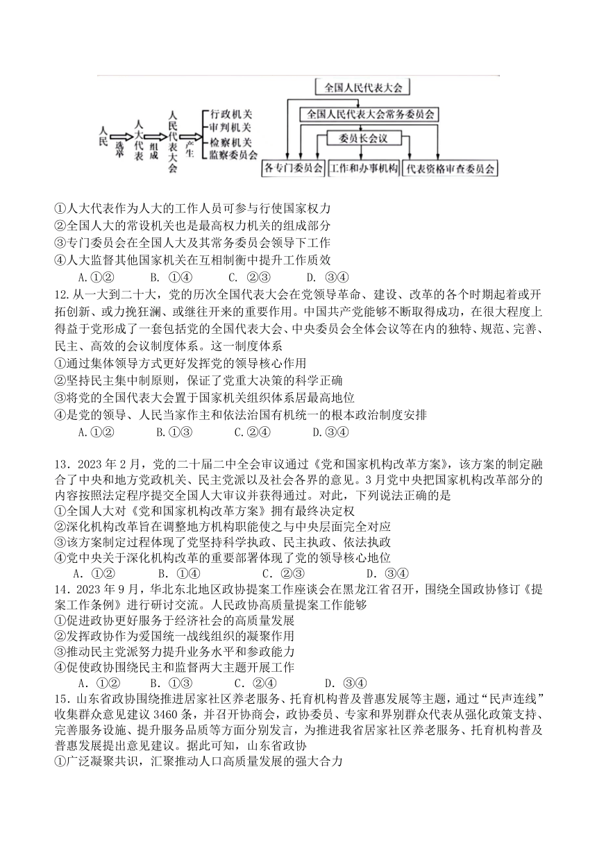 辽宁省七校协作体2023-2024学年高一下学期5月期中联考政治试卷（含答案）