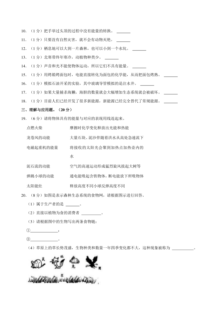 湖北省十堰市房县2023-2024学年六年级下学期期中科学试卷（含解析）