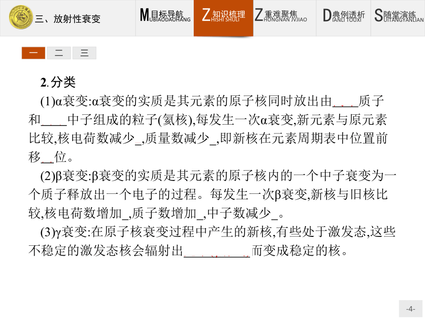 高中物理人教版选修1-2课件：3.3 放射性衰变(共22张PPT)