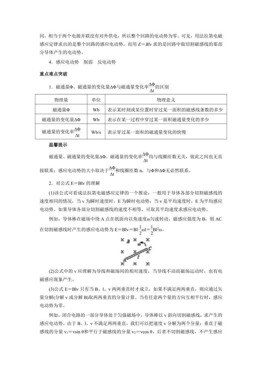 高中物理人教版选修3-2 4.4 法拉第电磁感应定律导学案含答案