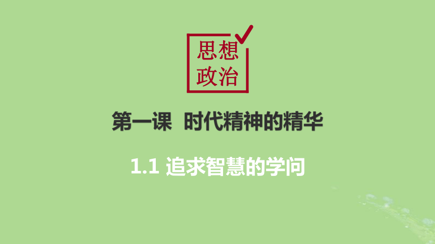 部编版必修4高中政治  1.1追求智慧的学问  课件(共67张PPT)