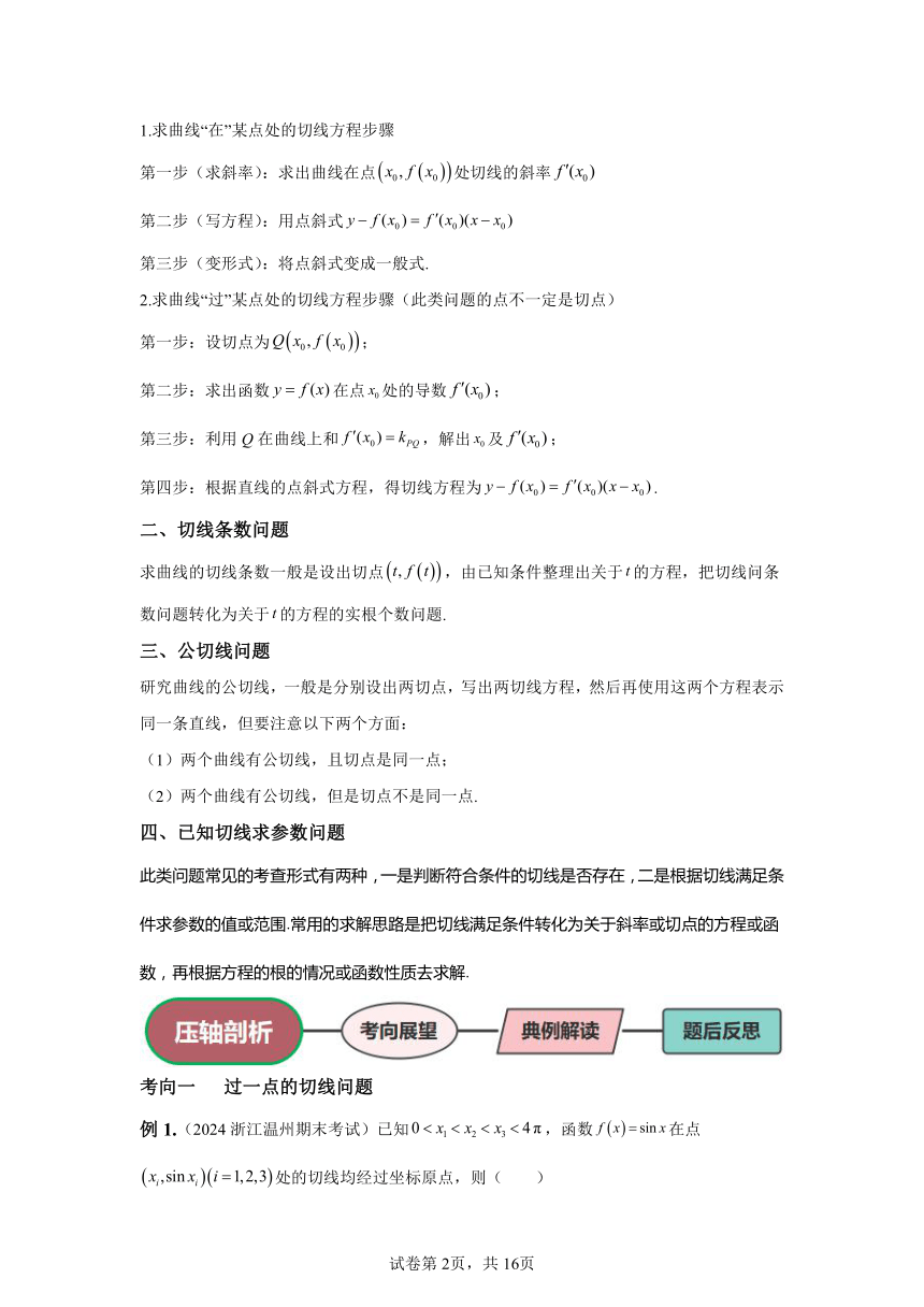 专题10切线问题 讲 2024年高考数学三轮冲刺（含解析）