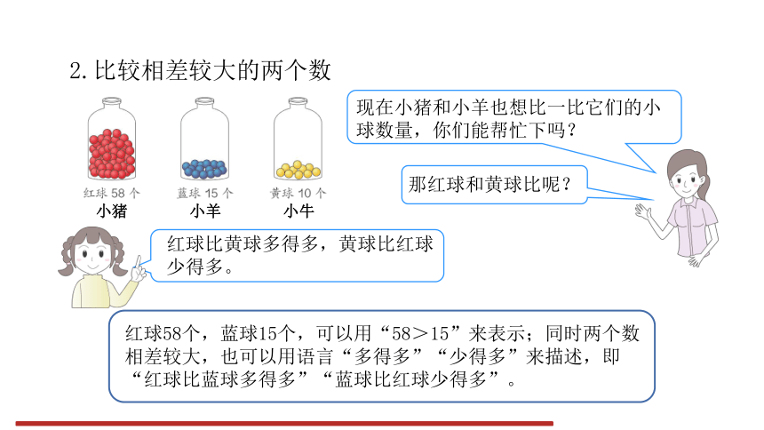 人教版小学数学一年级下册4.4《 多一些、少一些、多得多、少得多》 课件（共14张PPT）