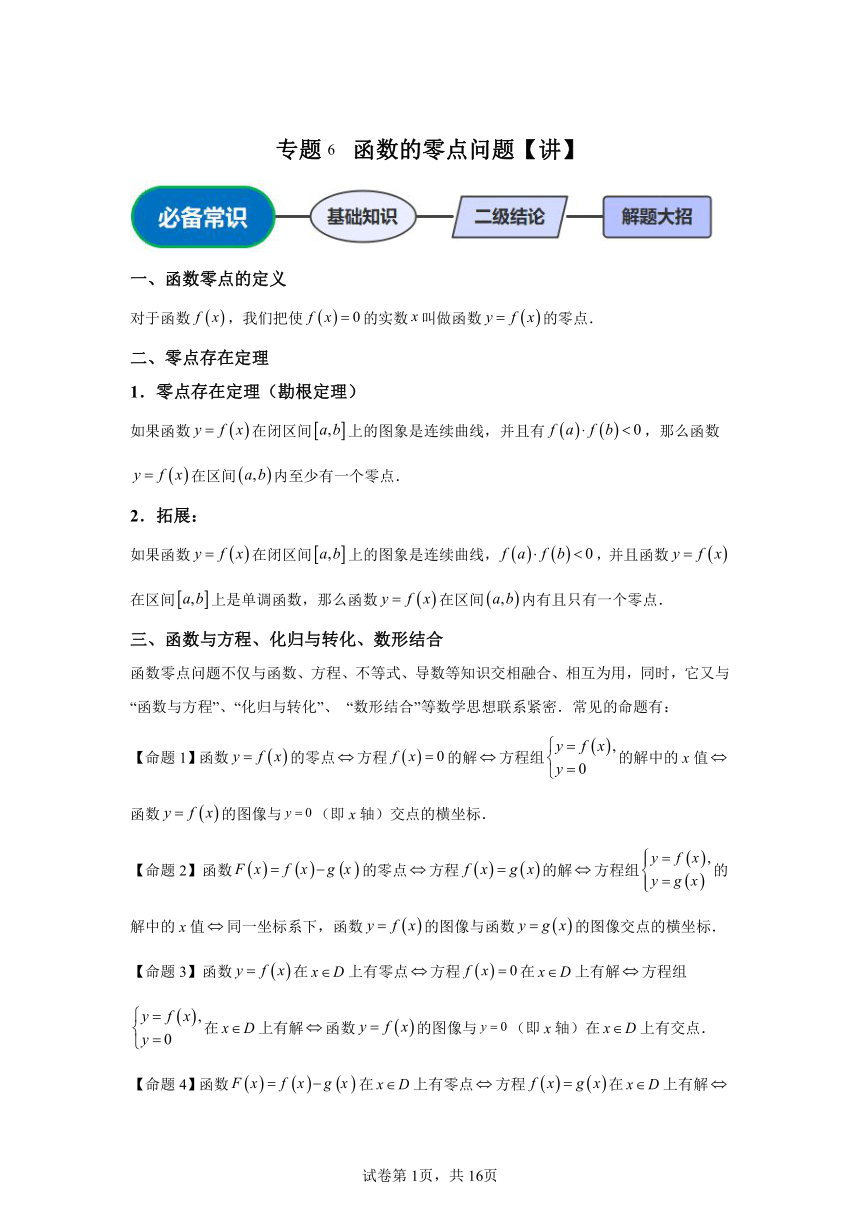 专题6 函数的零点问题 学案（含解析）  2024年高考数学三轮冲刺