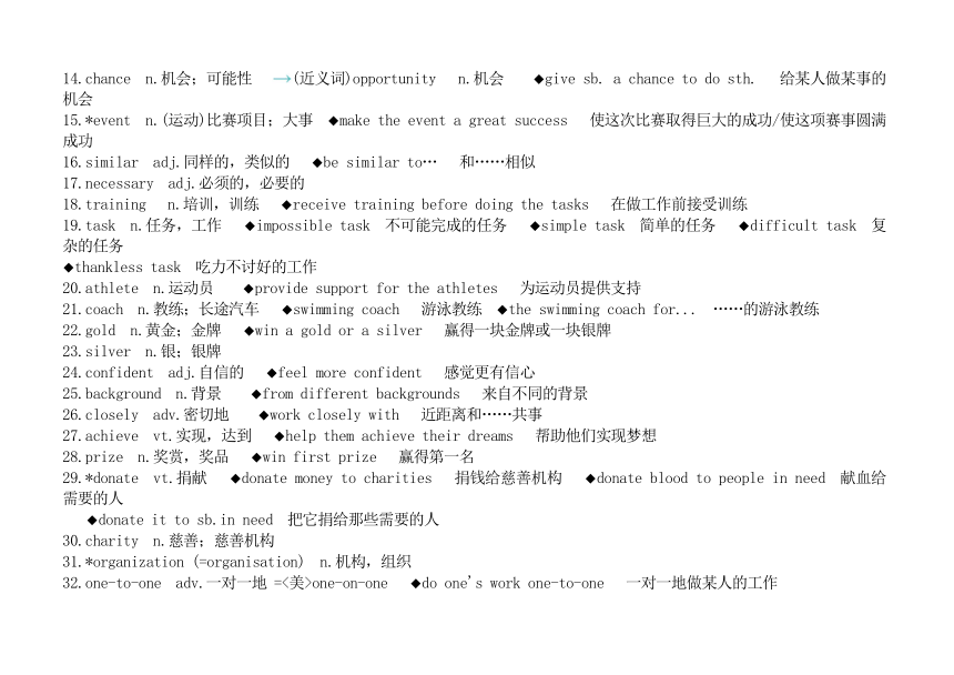 牛津译林版八年级英语下册Unit 6 Sunshine for all  词形变化短语及重要词汇用法