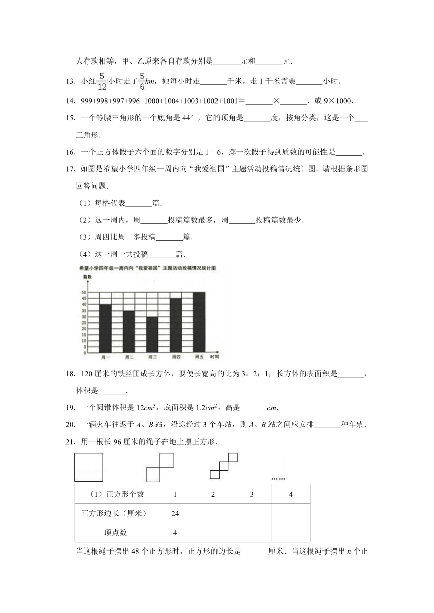 2020年苏教版小学六年级下册小升初数学模拟试卷7（解析版）