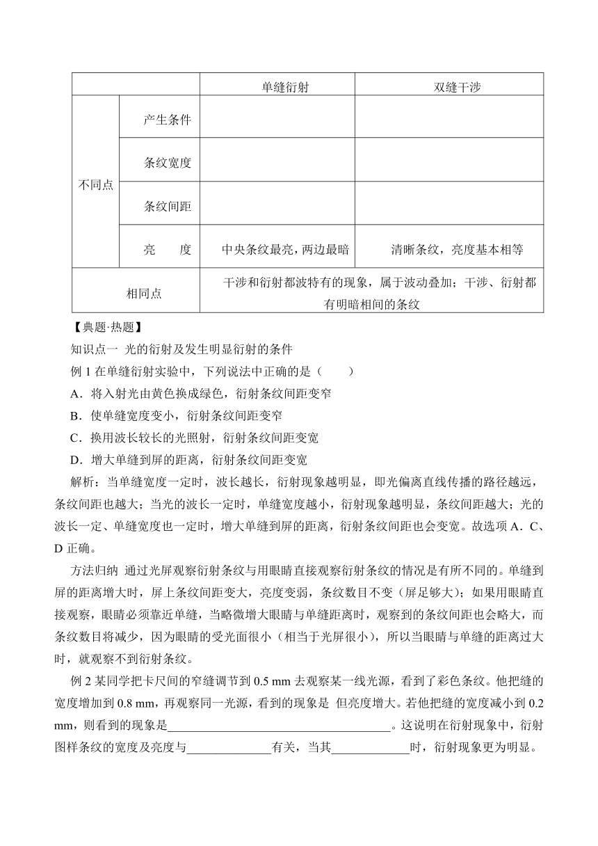 沪教版高中物理选修2-3 2.3光的衍射导学案