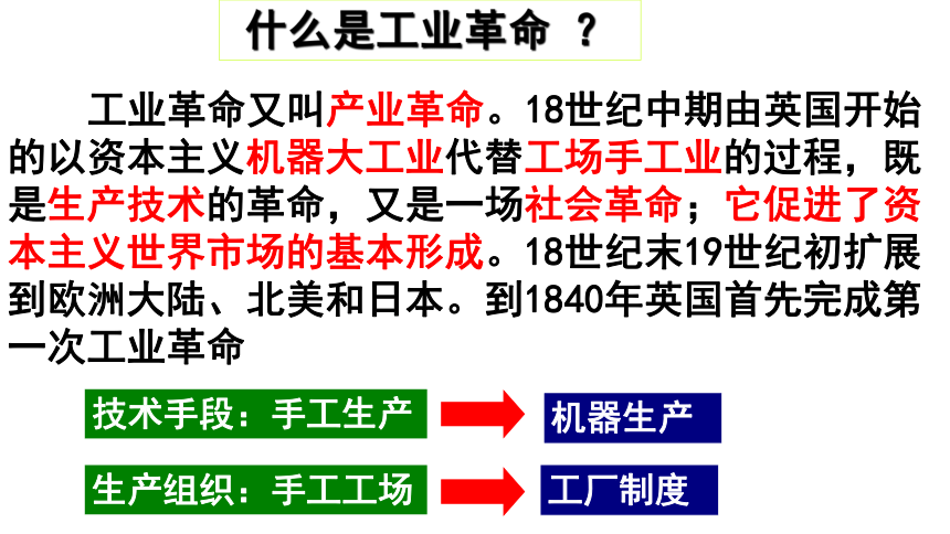 人教版必修二高一历史第二单元第7课第一次工业革命课件（共41张PPT）