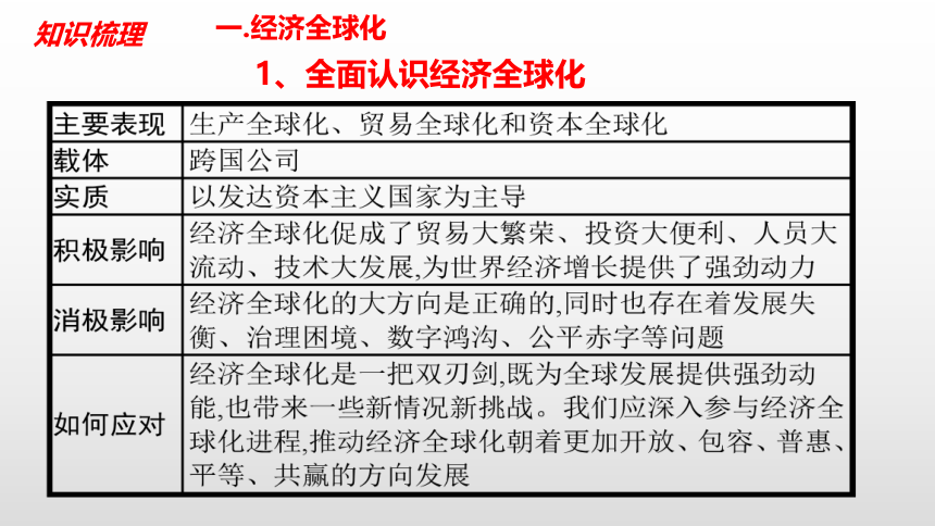 2020年高考政治二轮复习课件： 经济全球化与对外开放(共19张PPT)