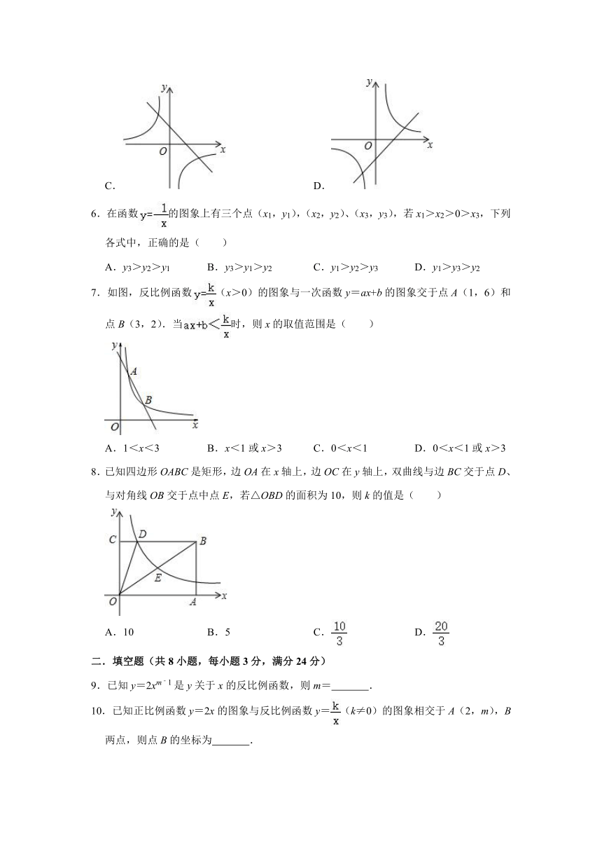 2019-2020年春季苏科新版八下第11章《反比例函数》单元检测试题（带答案）