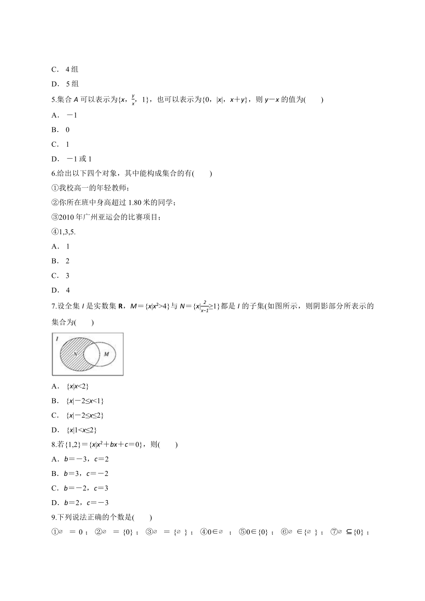 （新教材）人教A版-数学必修第一册第一章 集合与常用逻辑用语 测试题含答案(word版）