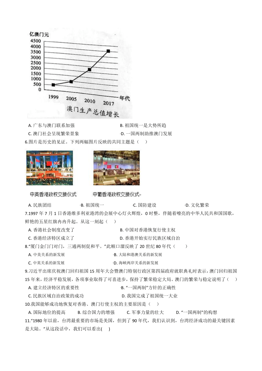 6.5“一国两制”与统一大业(含答案及解析)