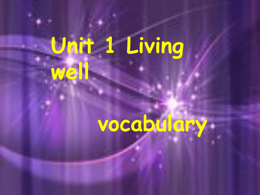 人教版 高中 英语 选修7 Unit 1 Living-well词汇（共30张PPT）