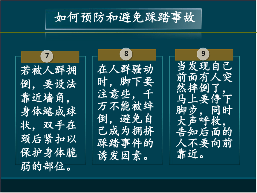 初中生校园安全主题班会系列课件-预防踩踏事故（20张幻灯片）