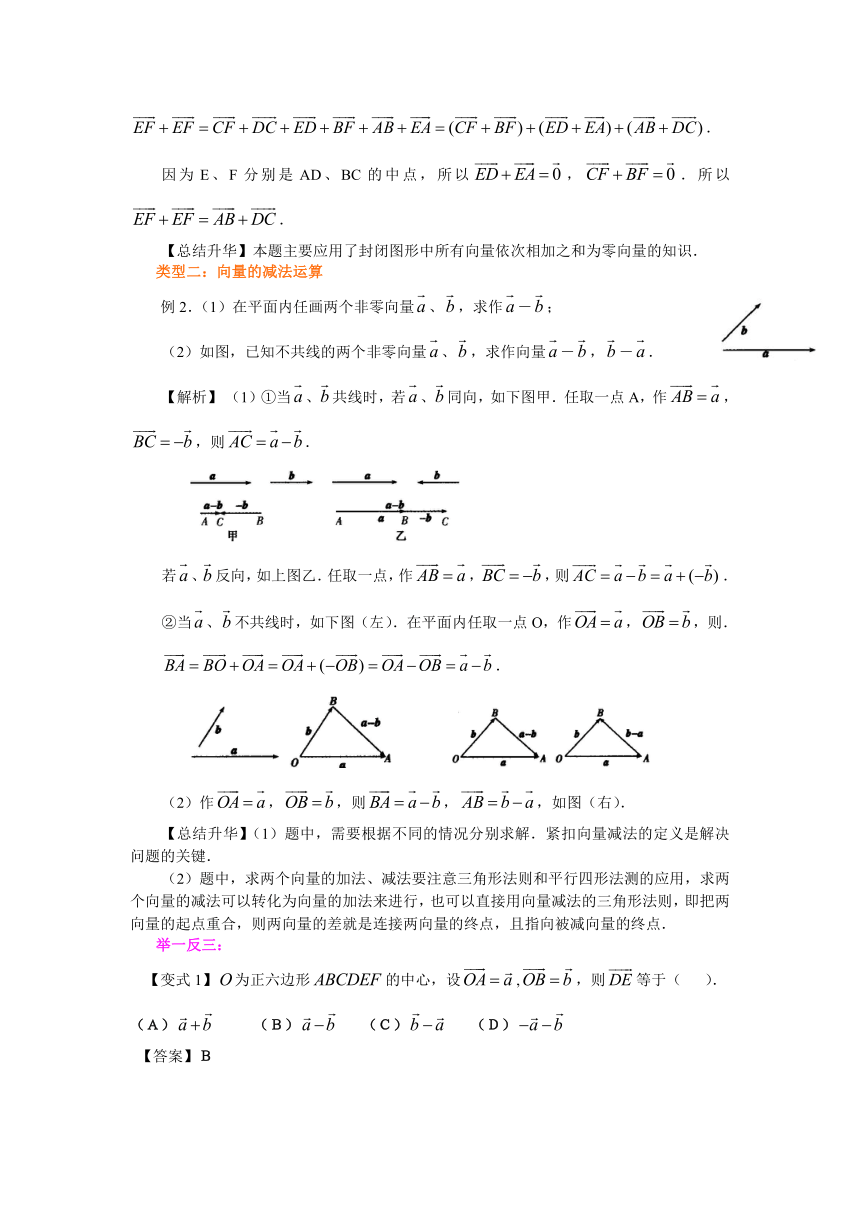 苏教版高中数学必修四教学讲义，复习补习资料（含典例分析，巩固练习）：22向量的线性运算(提高)