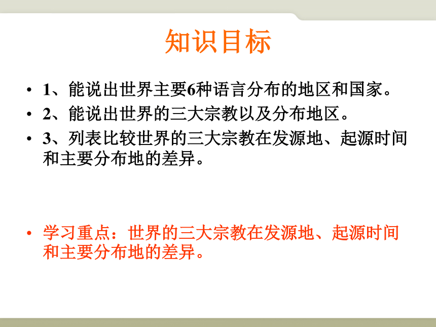 中图地理八年级上册3.2-语言和宗教(共44张PPT)