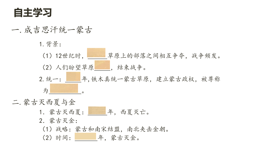 人教部编版  七年级下册历史 第10课蒙古族的兴起与元朝的建立 课件（21张PPT）