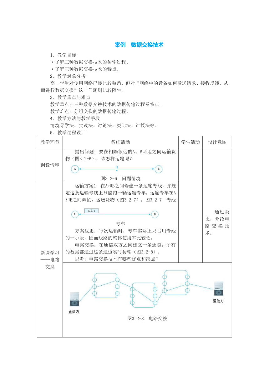 中图人教版（2019）信息技术必修二 3.2.3 数据交换技术 教案