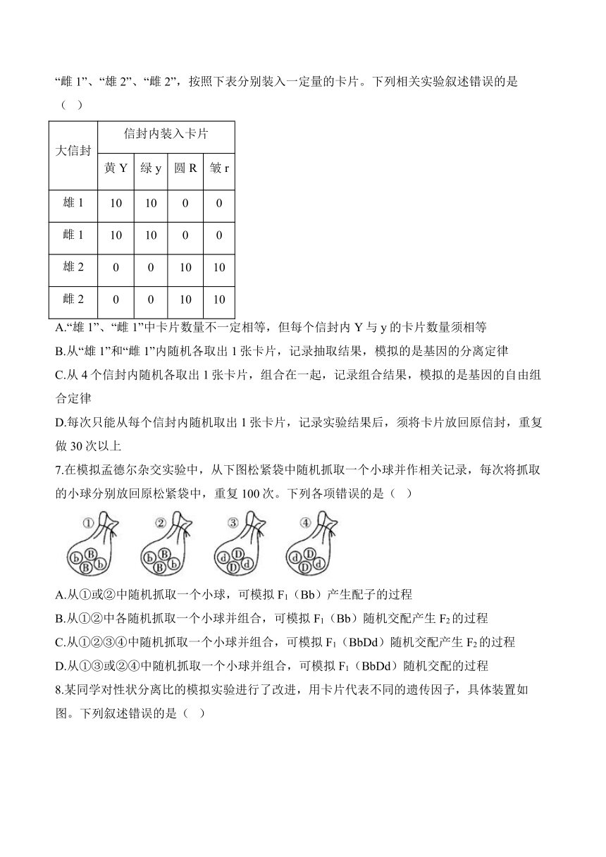 性状分离比的模拟实验图片