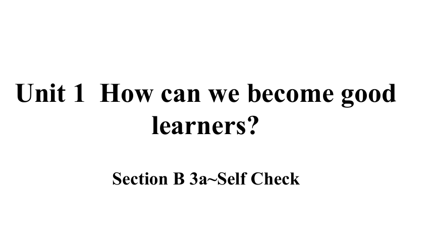 [英语]人教版九年级全册Unit 1 How can we become good learners Section B 3a-self ...