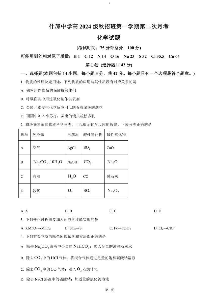 高中化学