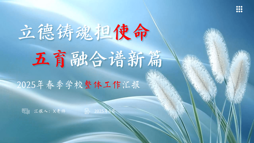 2024-2025学年度第二学期学校工作总结-立德铸魂担使命，五育融合谱新篇 课件(共28张PPT)