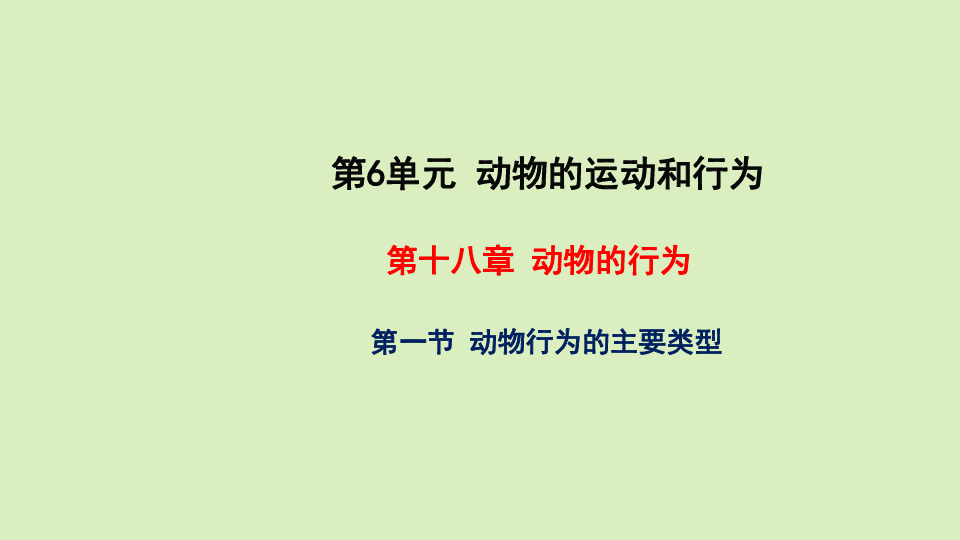 2020年秋苏教版八年级上册生物18.1 动物行为的主要类型 课件 (共32张PPT)