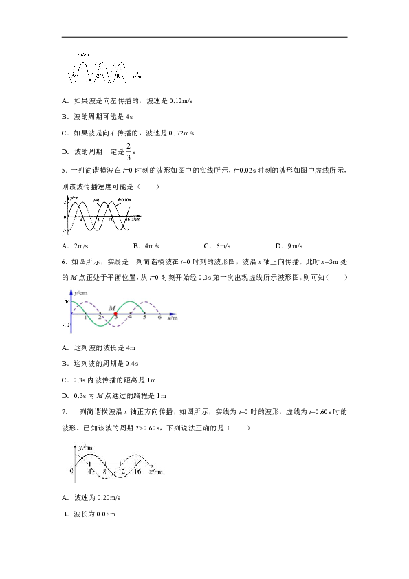 山东省章丘中学2019-2020学年高中物理鲁科版选修3-4：2.1波的形成和描述 配套练习（含解析）