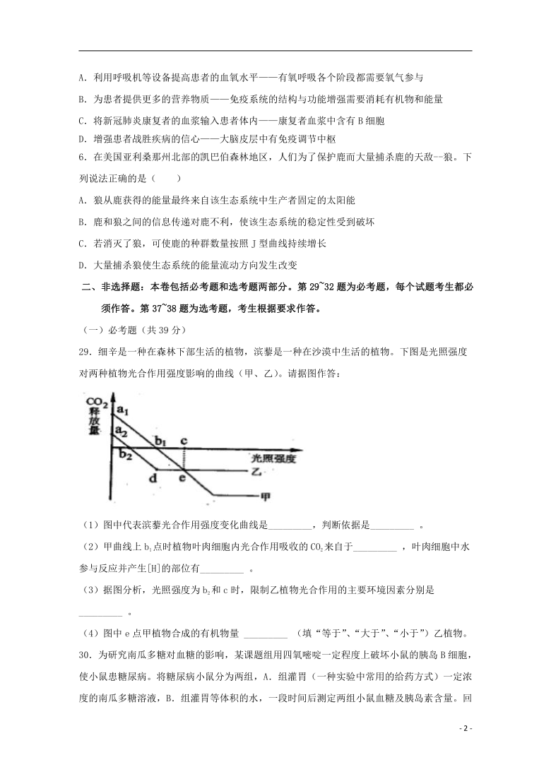 全国卷Ⅰ2021年高考生物压轴卷       答案含解析