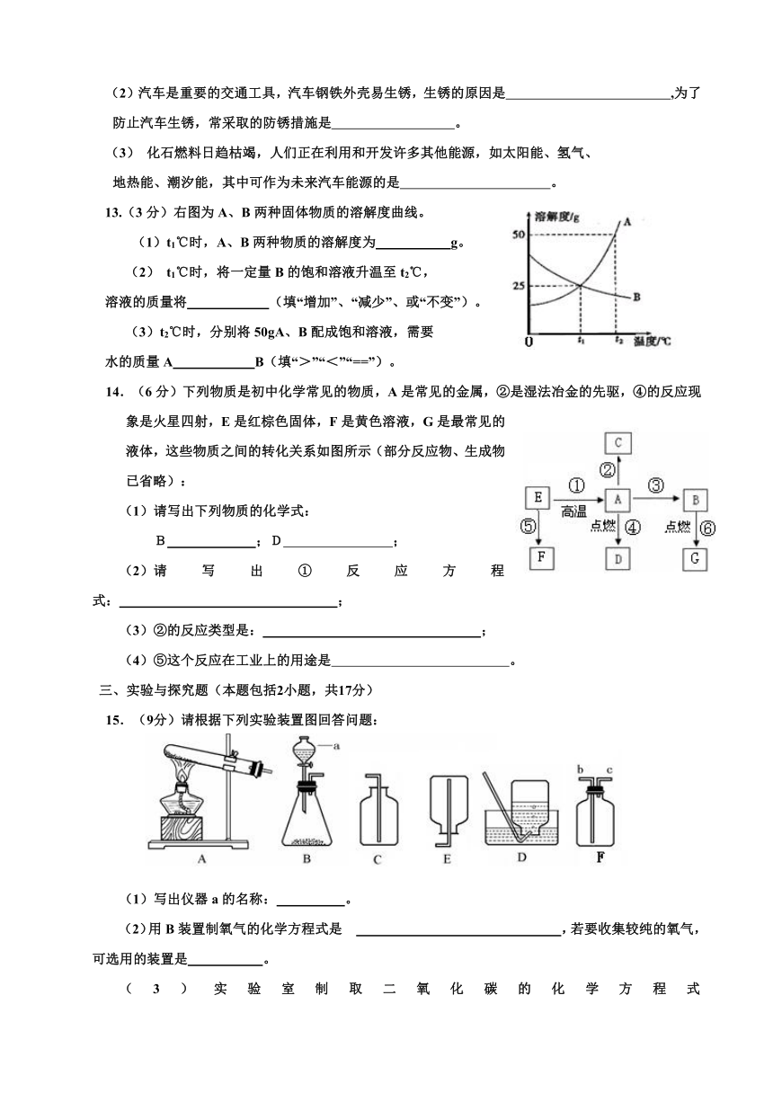 江苏省徐州市2014届九年级模拟试题化学试题