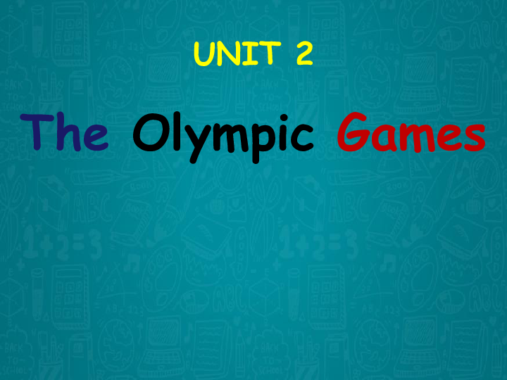 人教英语必修二Unit2 The Olympic Games课件（14张PPT）