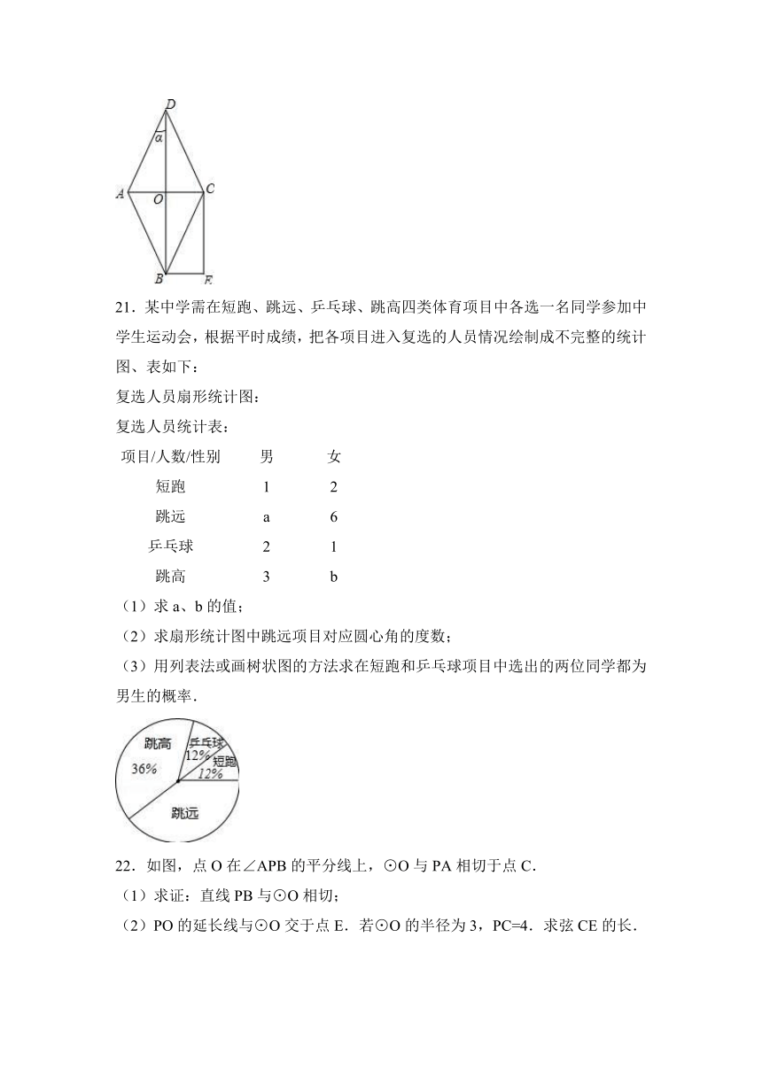 2017年新疆昌吉州阜康市中考数学一模试卷（解析版）