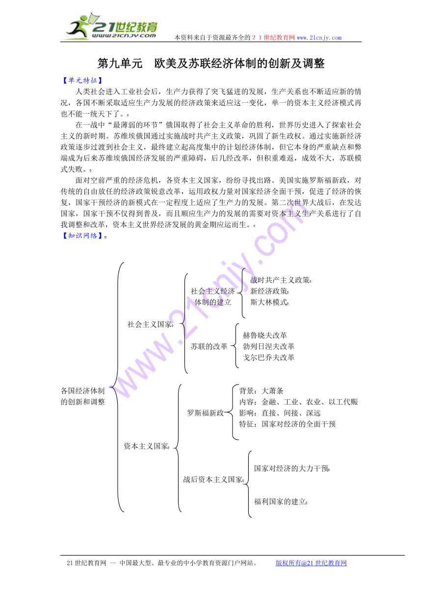 2010届高三历史一轮复习必备精品：资本主义世界经济危机与罗斯福新政