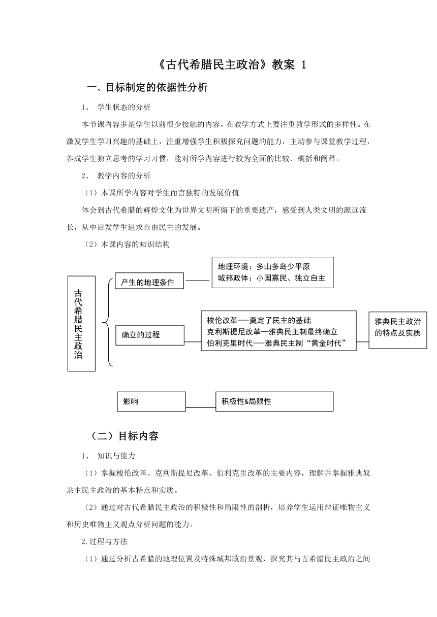 5 古代希腊民主政治 教案