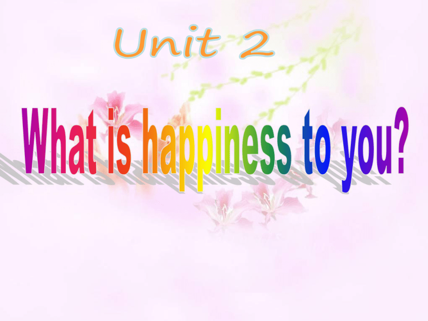 Unit 2 What is happiness to you?课件