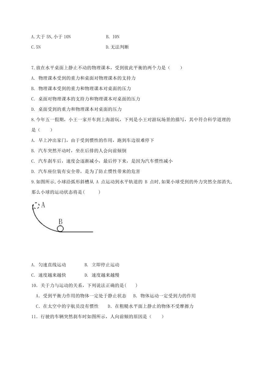 广东省深圳锦华实验学校2016-2017学年八年级下学期第一次月考物理试题（含答案）