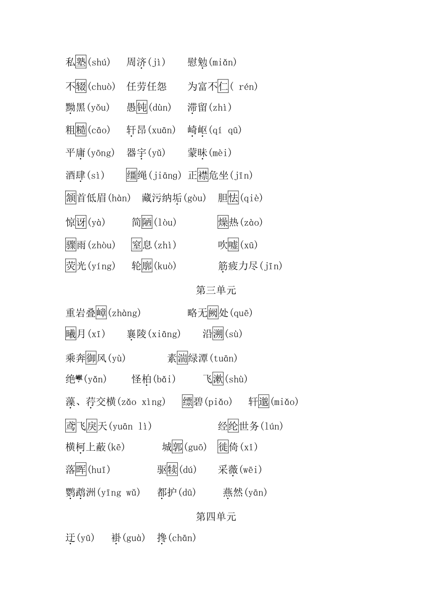 初中语文八年级上册(2017部编）期末复习专项一-字音字形