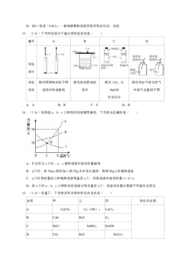 2019年江苏省南京市联合体、江宁区、栖霞区、雨花区、浦口区中考化学二模试卷（解析版）
