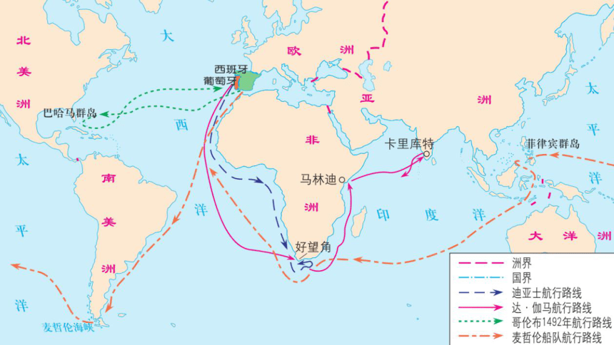 新航路的开辟地图图片